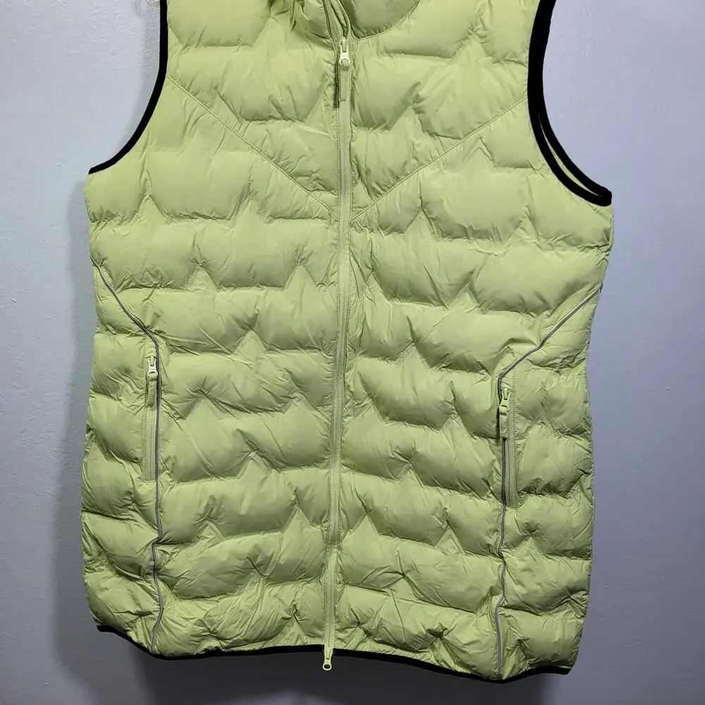 Ulla Popken Women's Hooded Neon Green Puffer Vest Size 20-22 3226-1Clo3 - Picture 1 of 8